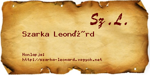 Szarka Leonárd névjegykártya