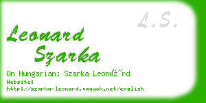 leonard szarka business card
